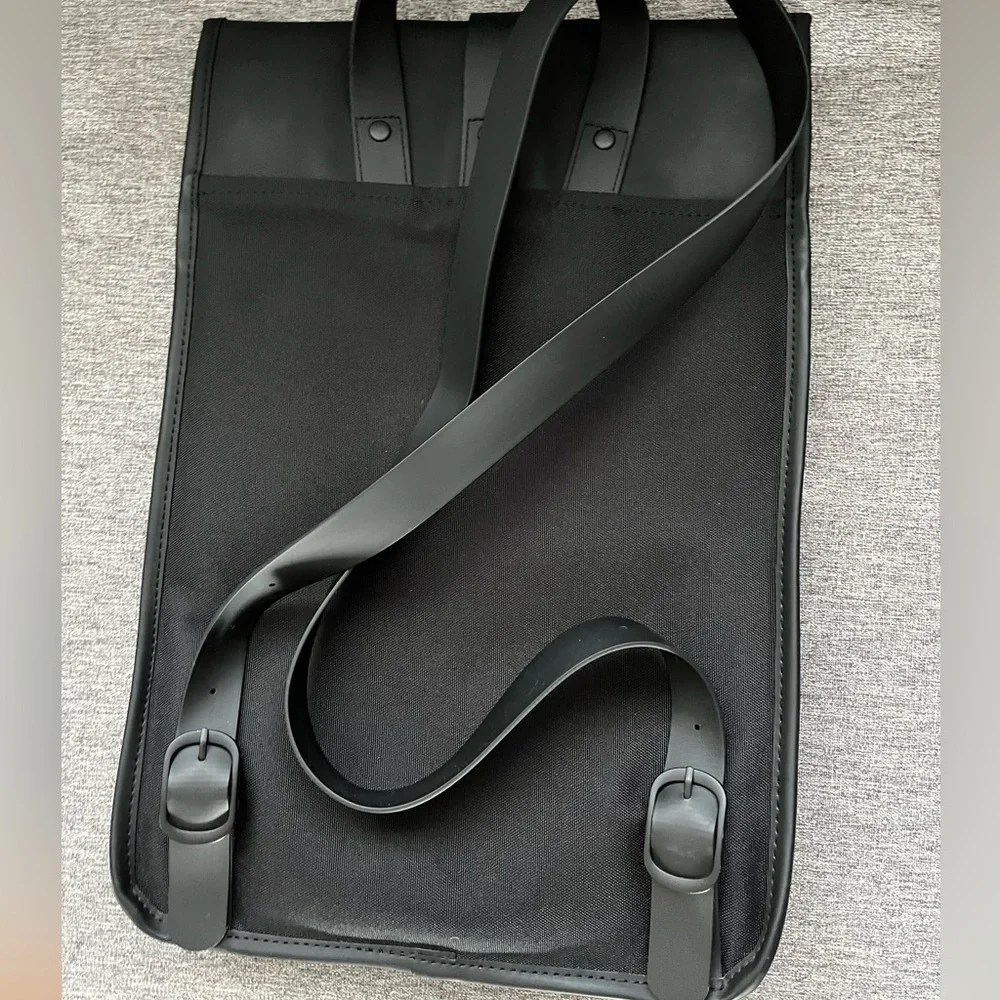 Rains Black Waterproof Roll-Top Backpack